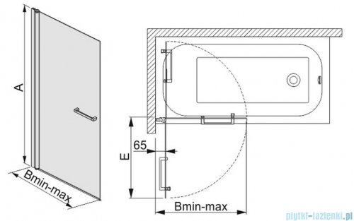 Sanplast KW/PRIII-70 parawan nawannowy przyścienny szkło przejrzyste 600-073-1010-01-401