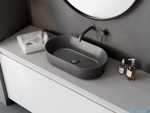 Besco Lova Cera-Line 53 Gun Metal Matt umywalka nablatowa Grafit Matt 53x31,5x13,5cm UNCM-53-LOGM