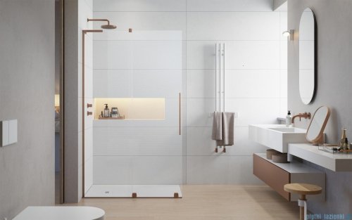 Radaway Furo SL Brushed Copper kabina Walk-in 110x200cm lewa szczotkowana miedź 10306588-93-01L/10110544-01-01