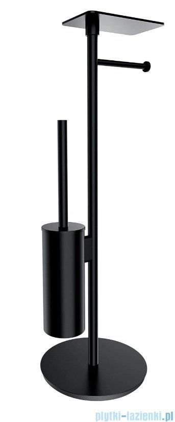 Omnires Modern Project stojak na papier i szczotkę toaletową z półką czarny mat MP60820BL