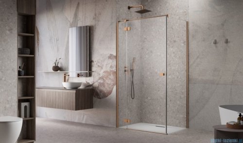 Radaway Essenza 8 Brushed Copper Kdj kabina 90x90cm lewa szczotkowana miedź 10480612-01-01L/10470237-93-01L/10113090-01-01