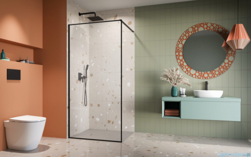 Radaway Modo F II Black kabina Walk-in 50x201cm Czarna szkło przejrzyste 10409054-54-01