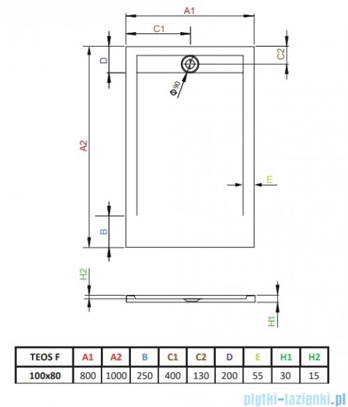 Radaway Teos F brodzik 100x80cm czarny HTF10080-54
