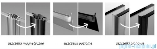 Radaway Nes Black Dwb drzwi wnękowe 90cm lewe czarny mat/szkło przejrzyste 10029090-54-01L