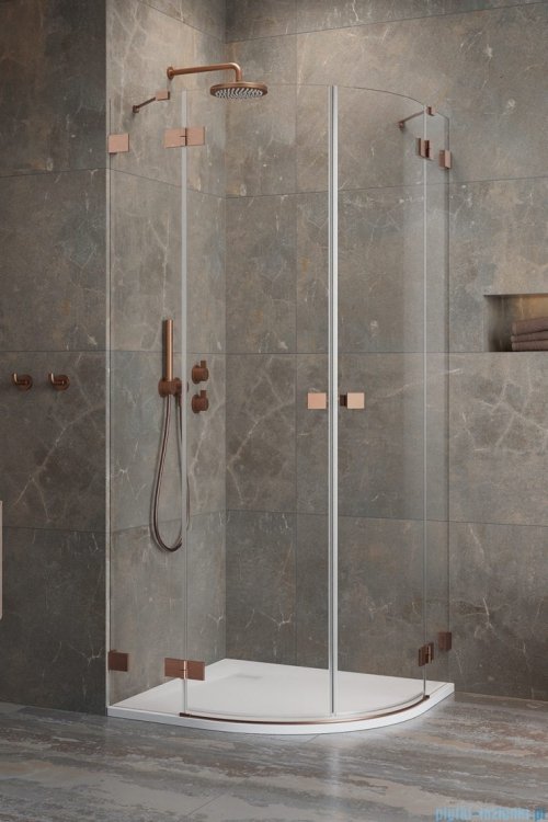 Radaway Essenza Pro Brushed Copper Pdd kabina 80x90cm szczotkowana miedź 10095080-93-01L/10095090-93-01R