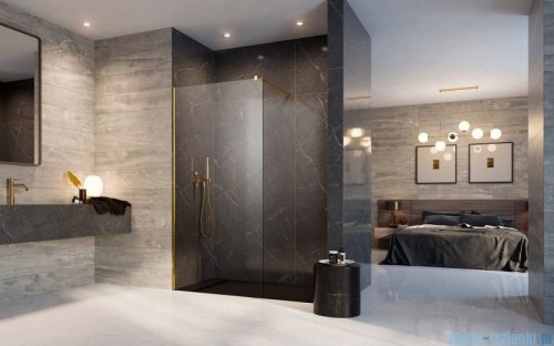 Radaway Modo New Gold II kabina Walk-in 75x200 złoty połysk/szkło przejrzyste 389075-09-01