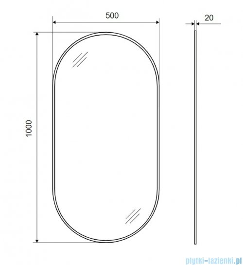 Excellent Revia lustro wiszące owalne 100x50 cm złoto szczotkowane DOEX.RE100.050.GB