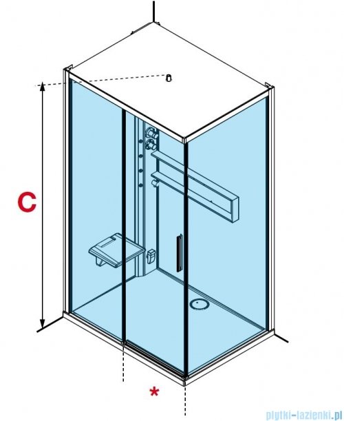 Novellini Glax 2 2.0 kabina z hydromasażem 120x80 lewa biała G222P129SM1-1UH