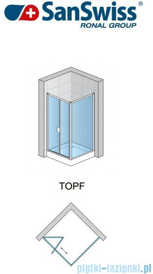 SanSwiss TOPF Ścianka boczna 70cm profil srebrny TOPF07000107