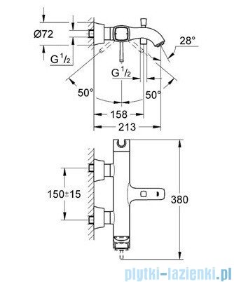 Grohe Grandera jednouchwytowa bateria wannowa chrom/złoty 23317IG0