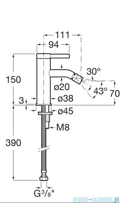 Roca Ona bateria bidetowa chrom A5A629EC00