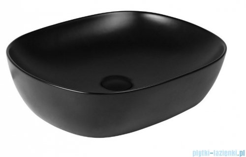 Oltens Hamnes umywalka 49x39,5 cm nablatowa owalna z powłoką SmartClean czarny mat 40800300