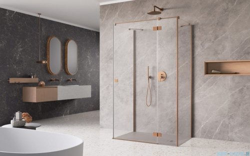 Radaway Essenza Brushed Copper Kdj+S kabina 100x100x100cm prawa szczotkowana miedź 1384052-01-01/1385022-93-01R/1384052-01-01