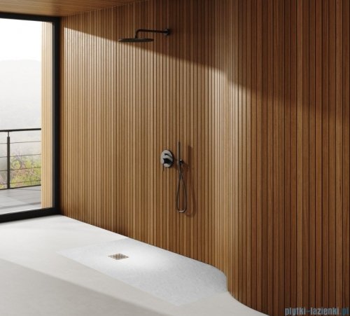 Schedpol Kalait White Stone brodzik prostokątny + syfon 90x100cm 3.3115/B/ST-M2