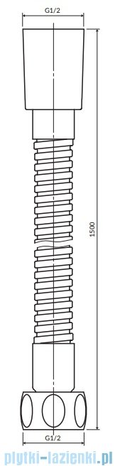 Omnires wąż prysznicowy 150 cm grafit 029GR