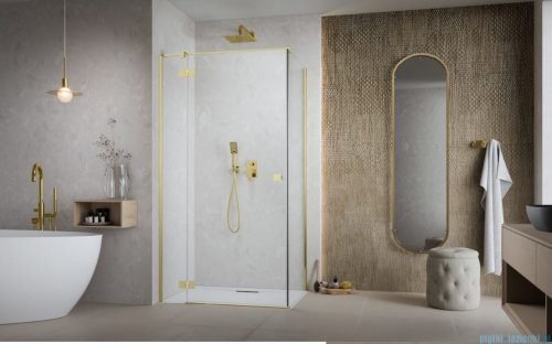 Radaway Essenza 8 Gold Kdj kabina 100x110cm lewa złoty połysk/szkło przejrzyste 10480612-01-01L/10470337-09-01L/10113110-01-01
