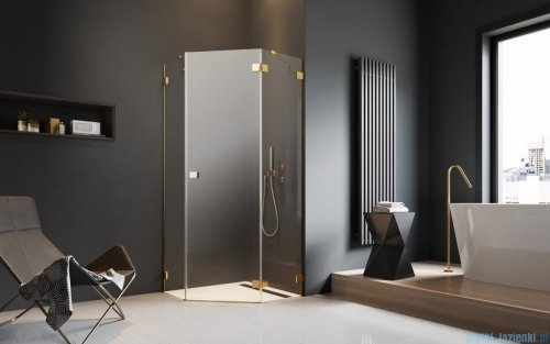 Radaway Essenza Pro Gold Ptj kabina pięciokątna 90x90 prawa złoty połysk/szkło przejrzyste 10100000-09-01R/10100200-01-01
