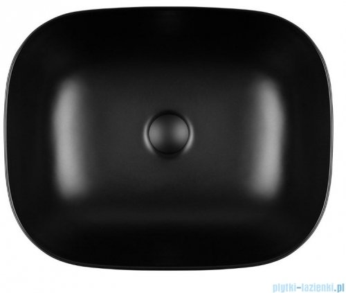 Oltens Hamnes umywalka 46,5x37,5 cm nablatowa owalna z powłoką SmartClean czarny mat 40801300
