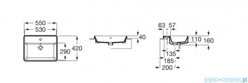 Roca GAP umywalka półblatowa 55x42 biały  A3270YG000
