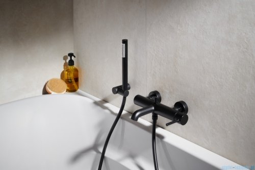 KFA MOZA BLACK bateria wannowa pozioma z natryskiem punktowym PREMIUM czarny 5034-520-81