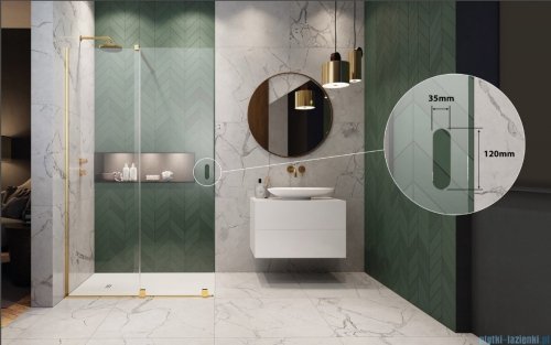 Radaway Furo SL Brushed Nickel kabina Walk-in 90x200cm prawa szczotkowany nikiel 10306488-91-01R/10110444-01-01