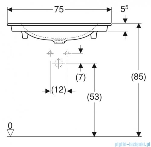 Geberit One Umywalka meblowa bez otworu na baterię 75x48cm KeraTect 505.011.01.2