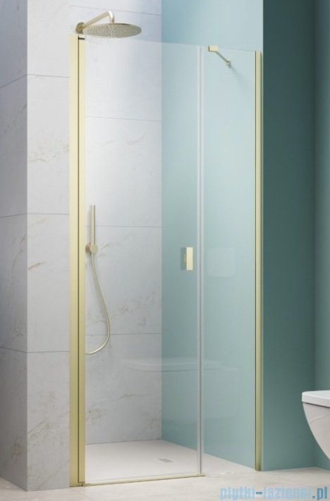 Radaway Nes Brushed Light Gold Dws Drzwi wnękowe 130cm lewe szczotkowane jasne złoto szkło przejrzyste 10028130-98-01L