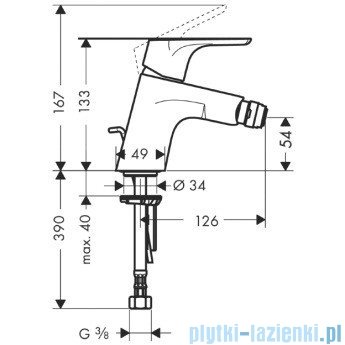 Hansgrohe Focus E² Jednouchwytowa bateria bidetowa DN15 31920000