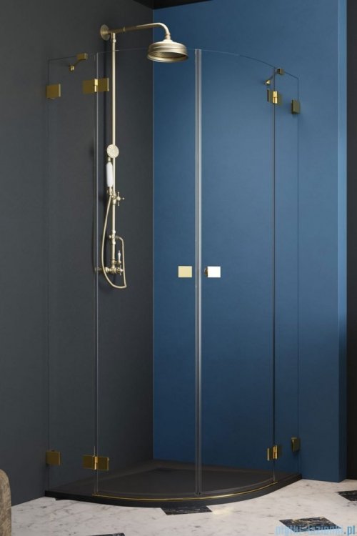 Radaway Essenza Pro Gold Pdd kabina 90x100cm złoty połysk/szkło przejrzyste 10095090-09-01L/10095100-09-01R