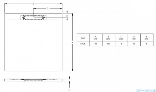 Riho Isola brodzik posadzkowy 140x90 antracyt DR28080