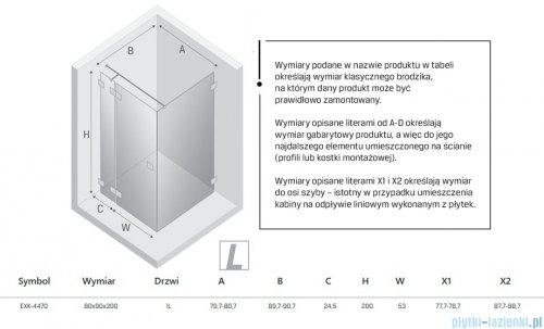 New Trendy Eventa kabina prysznicowa prostokątna 80x90x200 cm lewa przejrzyste EXK-4470