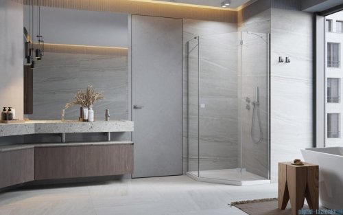 Radaway Essenza Ptj kabina pięciokątna 80x100cm prawa szkło przejrzyste 1385010-01-01R/1385054-01-01