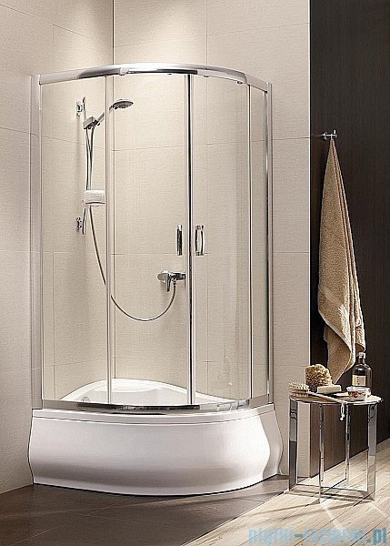 Radaway Premium Plus E Kabina półokrągła z drzwiami przesuwnymi 120x90x170 szkło brązowe