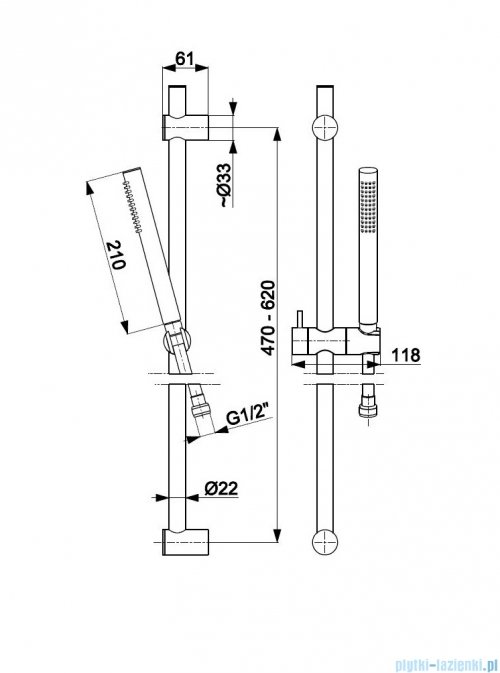 KFA MOZA PREMIUM CHROM zestaw prysznicowy przesuwny 841-363-00