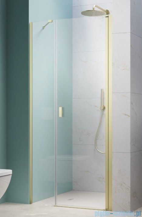 Radaway Nes Brushed Light Gold Dws Drzwi wnękowe 120cm prawe szczotkowane jasne złoto szkło przejrzyste 10028120-98-01R