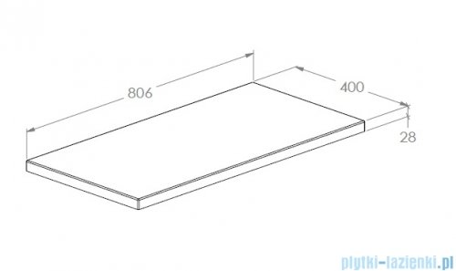 Roca blat do szafki łazienkowej DĄB 80x40x2cm A857964578