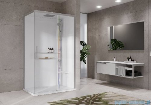 Novellini Glax 2 2.0 kabina masażowo-parowa 120x90 prawa srebrna G222P299DT5-1BB