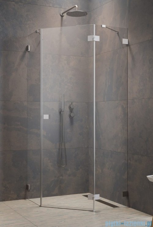 Radaway Essenza Ptj Brushed Nickel kabina pięciokątna 90x90cm prawa szczotkowany nikiel 1385010-91-01R/1385050-01-01