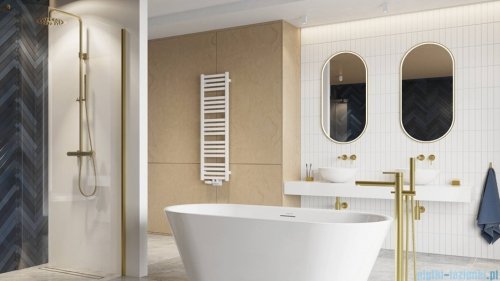 Excellent Corido lustro wiszące LED owalne 100x50 cm mata grzewcza złoty połysk DOEX.CO100.050.GL