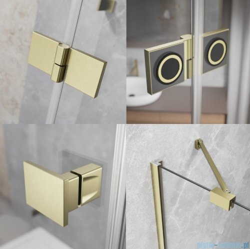 Radaway Essenza 8 Brushed Gold Kdj kabina 90x75cm prawa szczotkowane złoto 10480612-01-01R/10470237-99-01R/10113075-01-01
