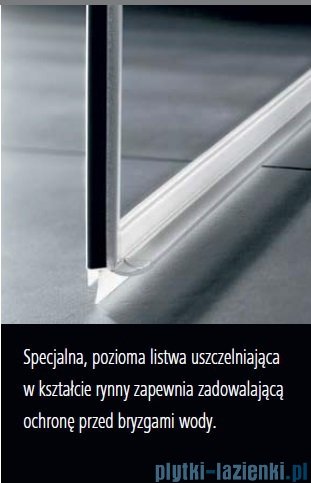Kermi Tusca drzwi wahadłowe 1-skrzydłowe z ścianką stałą lewe 120 cm TU1FL12020VPK