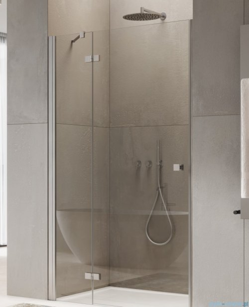 Ronal ANNEA AN13 Drzwi jednoczęściowe ze ścianką stałą w linii 120x200cm lewe nikiel szczotkowany AN13G12002507