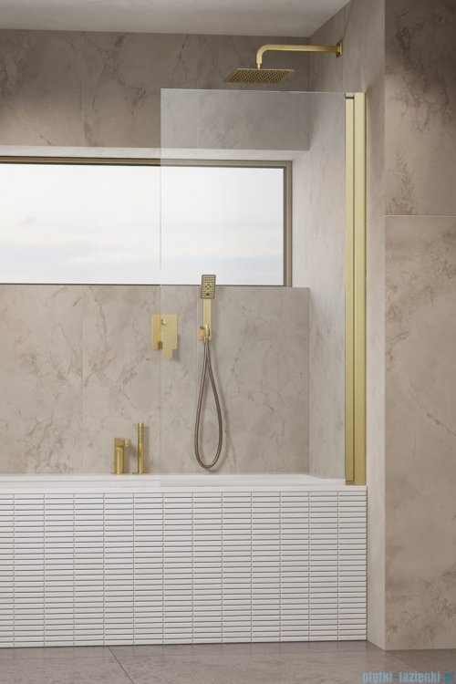 Radaway Nes Pnj Brushed Gold parawan nawannowy 90cm prawy szczotkowane złoto 10011090-99-01R