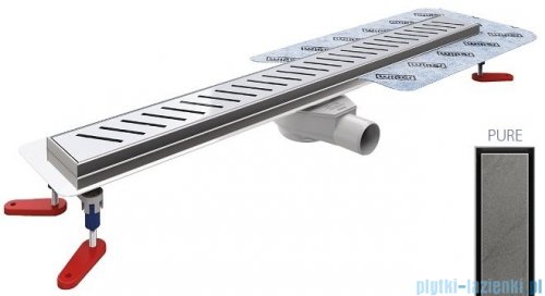Wiper New Premium Pure Odpływ liniowy z kołnierzem 80 cm syfon drop 50 mat 500.0172.03.080