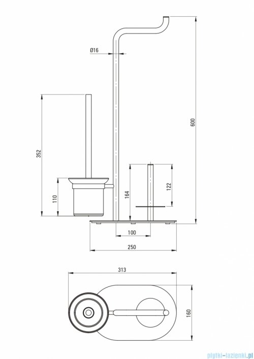 Deante SILIA Stojak na papier 3 funkcyjny złoty szczotkowany ADI_R732