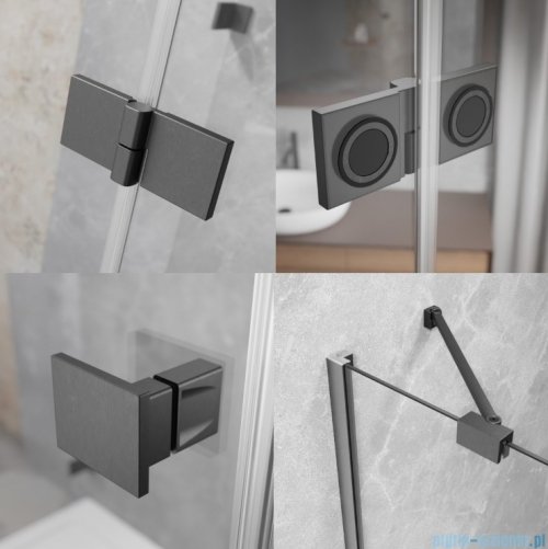 Radaway Essenza Kdj Brushed GunMetal kabina 100x100cm lewa szczotkowany grafit 1385040-92-01L/1384052-01-01