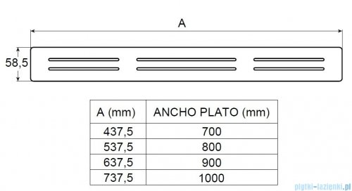 Roca osłona odpływu ze stali nierdzewnej dla brodzików Aquos 80 cm A276360000