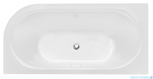 Besco Avita A-line 170x75cm wanna wolnostojąca przyścienna lewa akrylowa + syfon klik-klak gun metal grafit z przelewem slim #WAA-170ALGS