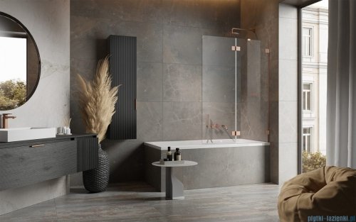 Radaway Essenza Pro Brushed Copper Pnd II parawan nawannowy 130cm prawy szczotkowana miedź 10102130-93-01R