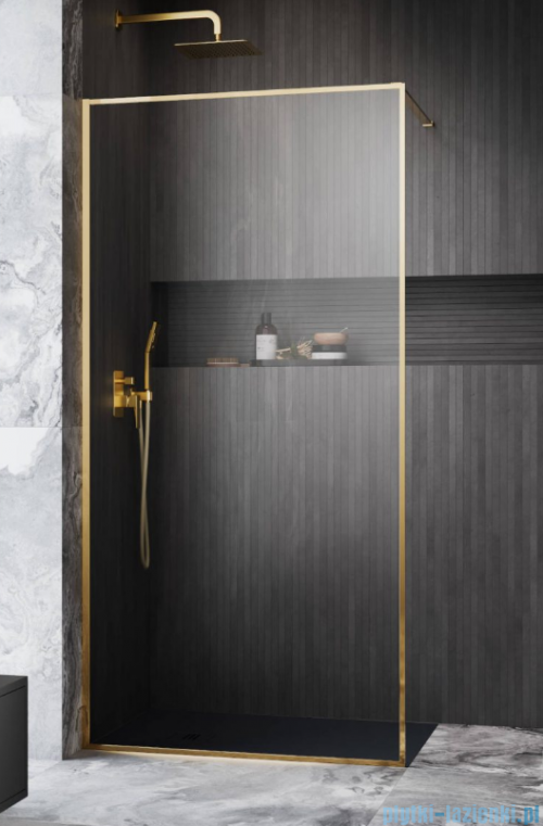 Radaway Modo F II Gold kabina Walk-in 80x201cm Złoty połysk szkło przejrzyste 10409084-09-01